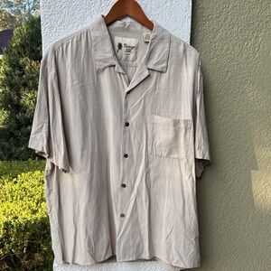 Vintage Silk Cream Textured Shirt XXL